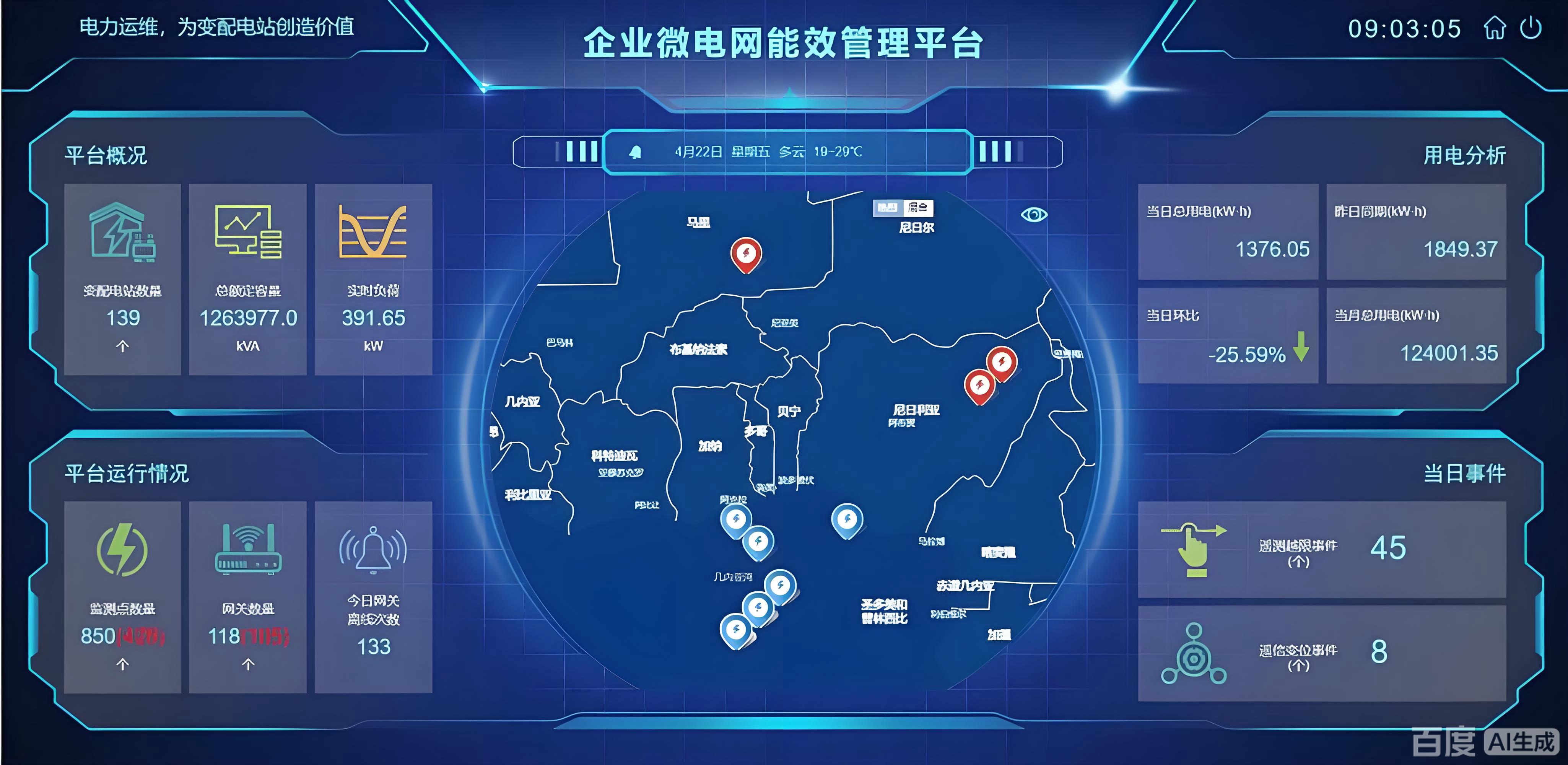 智慧电力大屏互动